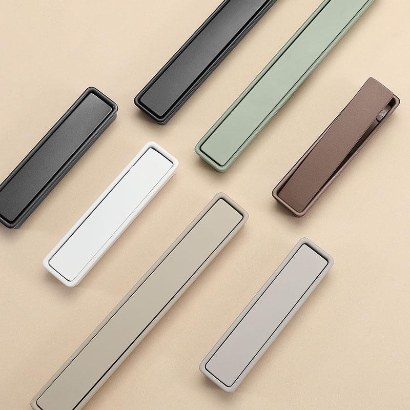 Morandi Invisible Aluminum Alloy Buckle Handles Modern Design Cabinet Wardrobe Door Knob Embedded Pull