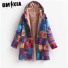 Женские винтажные повседневные принты осень-зима с длинным рукавом куртки и пальто