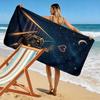 Moonlit dreamy train journey Print beach towel, quick drying, suitable for travel, outdoor sports, jogging, the beach and swimming, gift