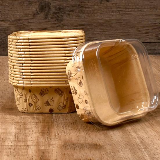 50 шт., чашки для кексов, маслостойкие, водонепроницаемые, термостойкие, нелипкие, безопасные, декоративные, без бисфенола А, квадратные бумажные коробки с покрытием для кексов, кухонные гаджеты