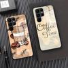 Чехол для телефона с рисунком 'Кофейное искусство' для Samsung S26 S25 Plus S20 S20 Plus S22 Ultra S23 FE S21 Plus S21 Ultra Стеклянная крышка