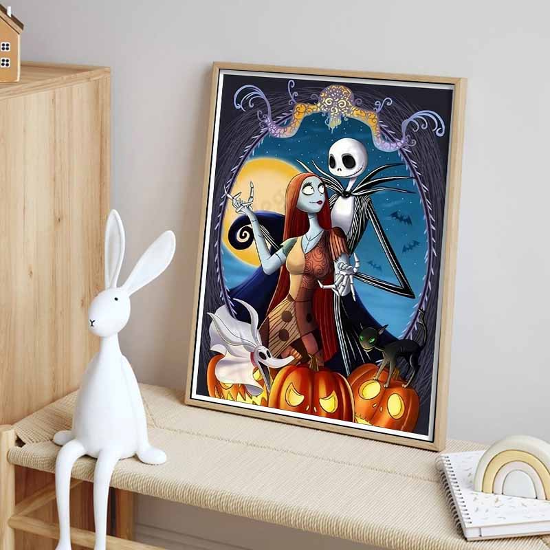Disney 5D DIY Алмазная Живопись Иллюстрации Из Фильма «Кошмар Перед Рождеством» Полностью Круглые Алмазные Мозаики Мультяшные Вышивка Крестом Картины для Декора Дома