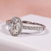 Fashion Oval Moissanite Simulated Zirconia Micro Paved Elegant Women Adjustable Statement Jewelry