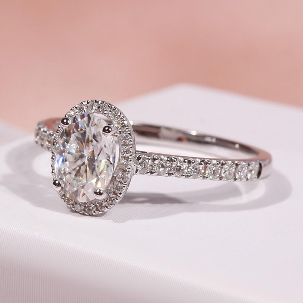 Fashion Oval Moissanite Simulated Zirconia Micro Paved Elegant Women Adjustable Statement Jewelry
