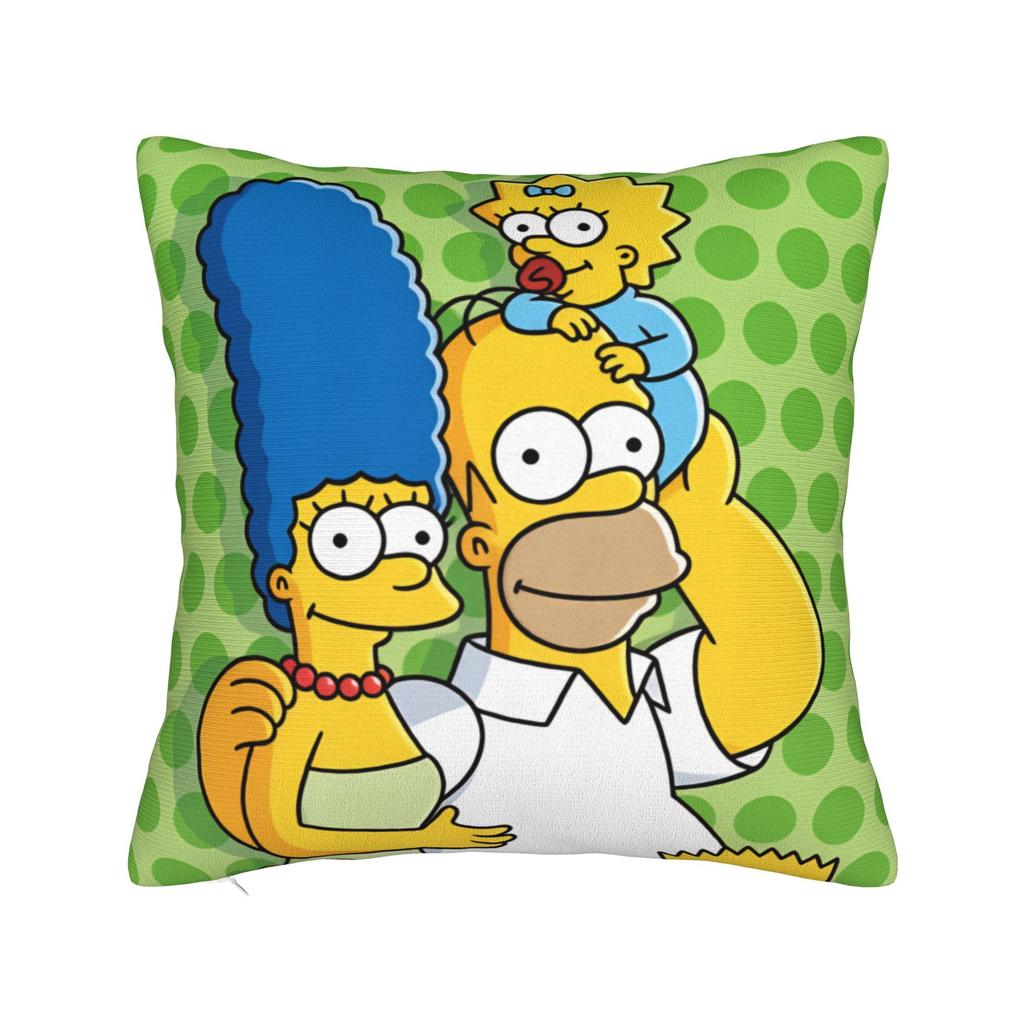 Pillow Cover Funny SSimpsons Green Polka Dot Family Cute Funny Pillow Case For Sofa Couch Bed Living Room Pillowcases