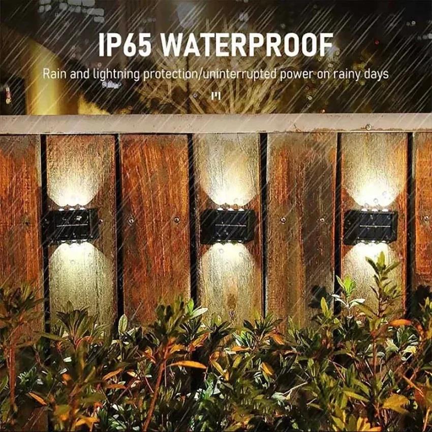 10/8/6/4LED Solar Wall Lamp Outdoor Waterproof Up and Down Luminous Lighting for Garden Fence Decoration Sunlight Light