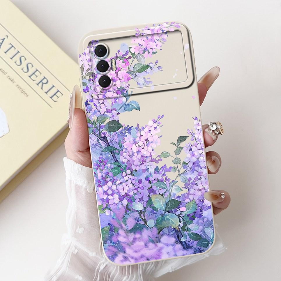 Phone Shell For Tecno Spark 8P Woman Fashion Flower Butterfly Coques For Tecno Spark 9T India Back Covers Soft Liquid Silicone