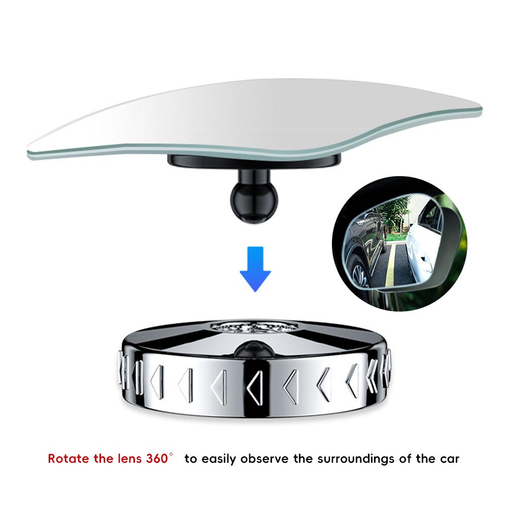 2 шт. Автомобильное зеркало заднего вида для слепых зон, регулируемое на 360 градусов, безрамное зеркало HD, широкоугольные вспомогательные зеркала заднего вида