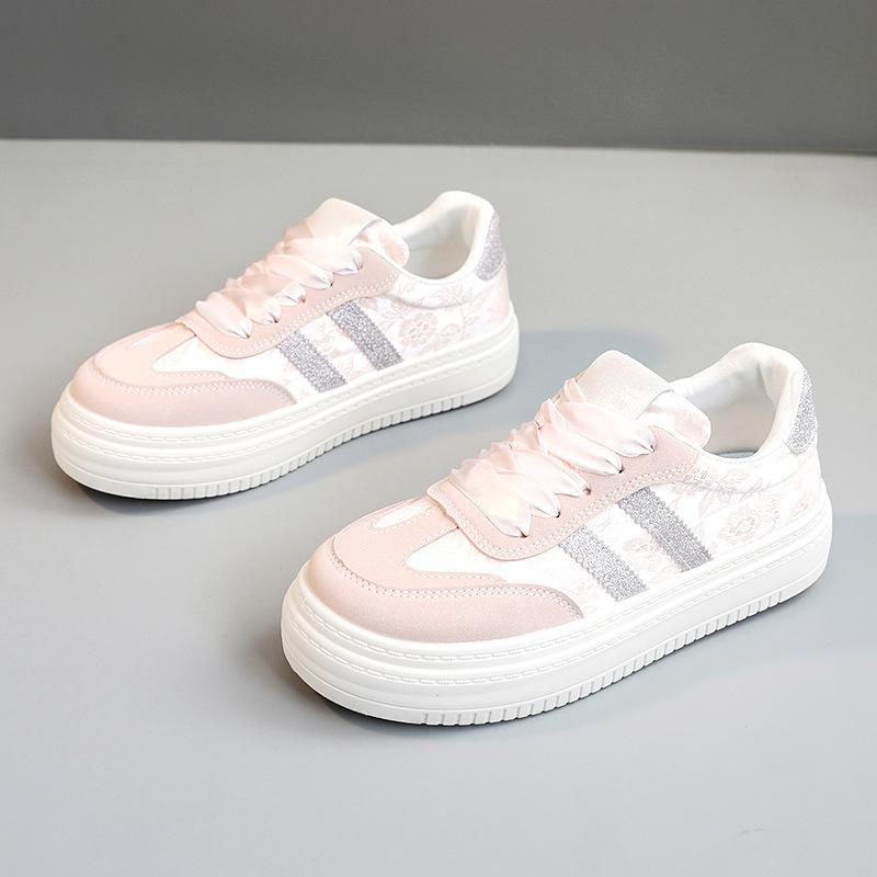 Spring and Summer New Breathable Casual Shoes Women's Fashion Versatile Color Matching Board Shoes Student Platform White Shoes