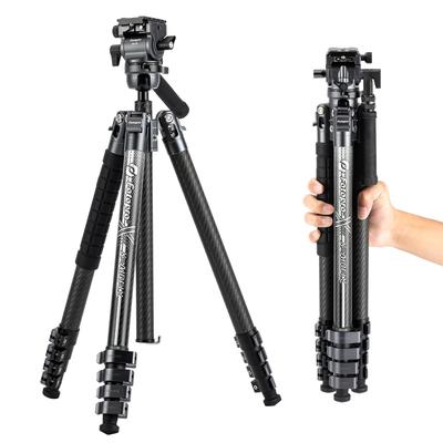 Крепление для штатива Fotopro 164 см из углеродного волокна с панорамной головкой и шаровым шарниром, легкий штатив, максимальная нагрузка 10 кг, крепление для штатива для путешествий и видеосъемки AIRFLY