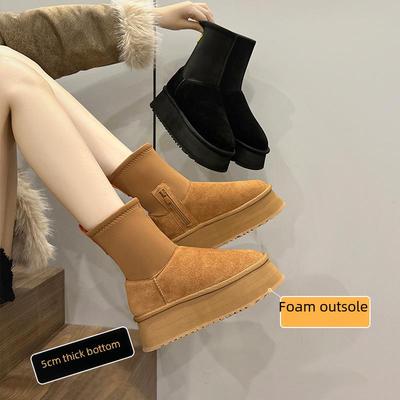 Женские зимние ботинки Pencil с бархатной подкладкой и толстой подошвой 2023 года