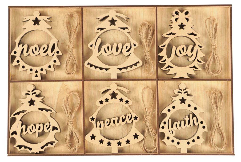Inkdotpot 18 шт. Рождественские украшения, незаконченные деревянные лазерные вырезы в форме дерева/колокольчика, подвесное украшение