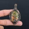 Древо Жизни Унакит Драгоценный Камень Ручной Работы Чистая Медная Проволока Обернутый Удивительный Ювелирный Подвеска