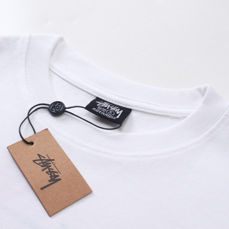 Stussy Летняя новая футболка из высококачественного хлопка с круглым вырезом для мужчин и женщин 2025 года, классический логотип с новым рисунком, парная футболка
