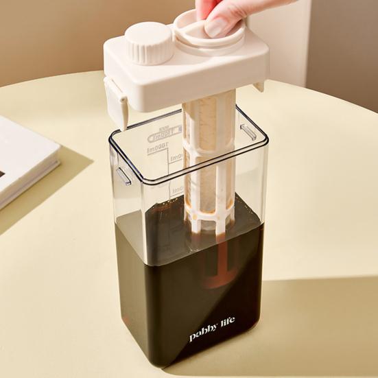 Cold Brew Coffee Maker With Filter Airtight Lid Clear Plastic Cold Brew Pitcher Jar