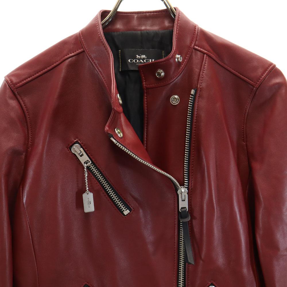 Coach F33830 Кожаная куртка-косуха S Красная кожаная куртка Женская Б/у