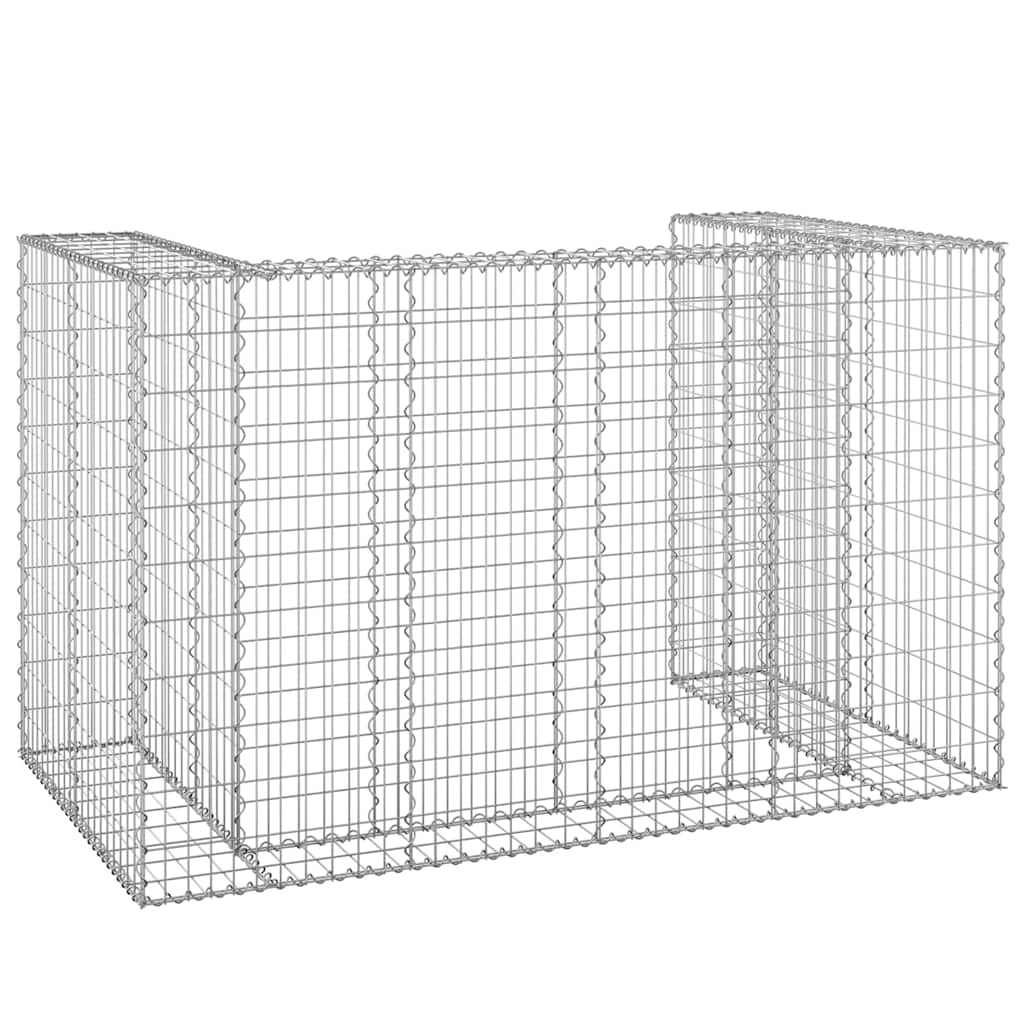 Gabion Wall for Trash Cans Galvanized Steel 180 x 100 x 110 cm