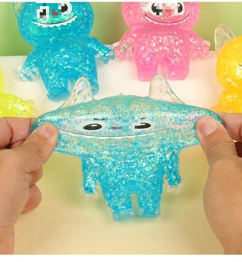 Update Design Stress Relief Tpr Maltose Sugar Stress Toys Cube Maltose Monster Cat Squishy Glitter Fidget Toy