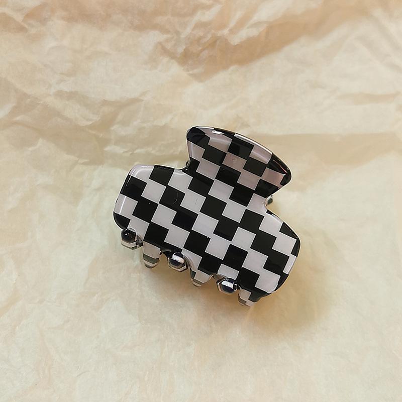 Korean Crab Hair Clip Women Acetate Hair Clips Cute Small 2.5cm Plaid Claw Clip Girls Hair Barrettes Hair Claw  Hair Accessories