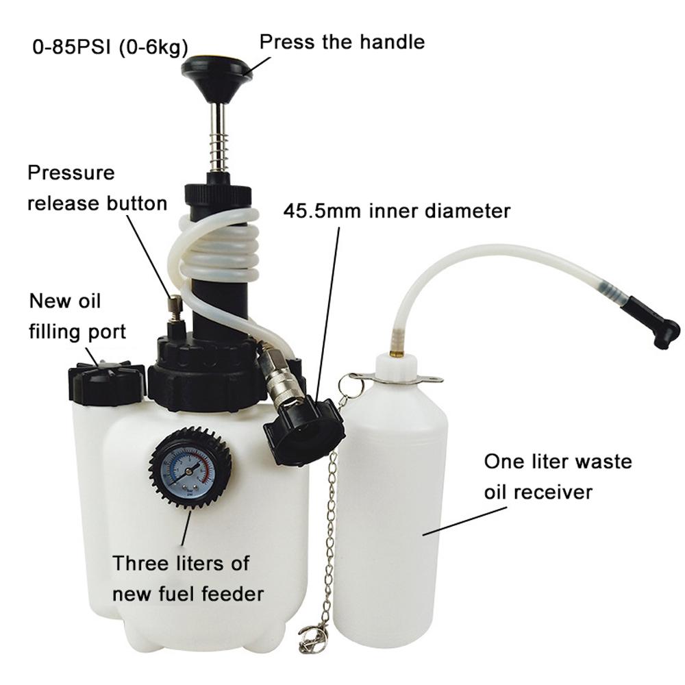 3л автомобильное тормозное масло, ручной инструмент для замены, вакуумный насос с двойной шкалой, система заправки маслом
