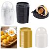 50PCS Mini Clear Dome Cake Containers with Lids Gold Black Base Bakery Pastry Display Box for Muffins Desserts Mooncakes