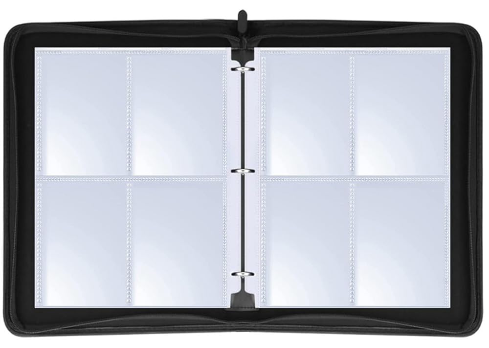 Папка-переплет для коллекционных карточек Yowxeedi с 4 карманами, держатель для альбома, загрузка сверху, 3 кольца, застежка-молния