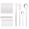 Набор столовых приборов из 40 серебряных матовых столовых приборов, ножей, вилок, кофейных ложек, столовых приборов из нержавеющей стали, набор столовых приборов в западном стиле
