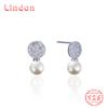 Линдон стерлингового серебра 925 пробы синтетический жемчуг серьги серьги-капли для женщин подарки на свадьбу