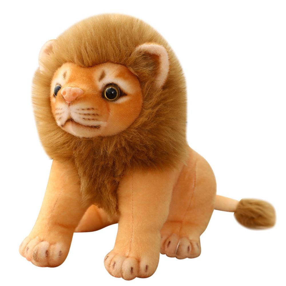 Soft Lifelike Male Lion Stuffed Dolls Forest Animal Simulation Lion Plush Toy  Boy