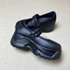 Fashion Thick-Soled Mary Jane Women'S Shoes 2025 New Style Versatile Velcro Ballet Shoes Single Shoes Small Leather Shoes