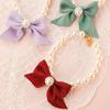 Necklace Adjustable Bright Color Lobster Clasp Design Allergy Free Easy-wearing Show Unique Charm Resin Imitation Pearl Pet Cat Bow-knot Necklace Pet