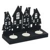 Merry Christmas Tower Decorative Tea Light Candle Holders (Wooden Black) | Decoration Items for Home, Living Room, Office