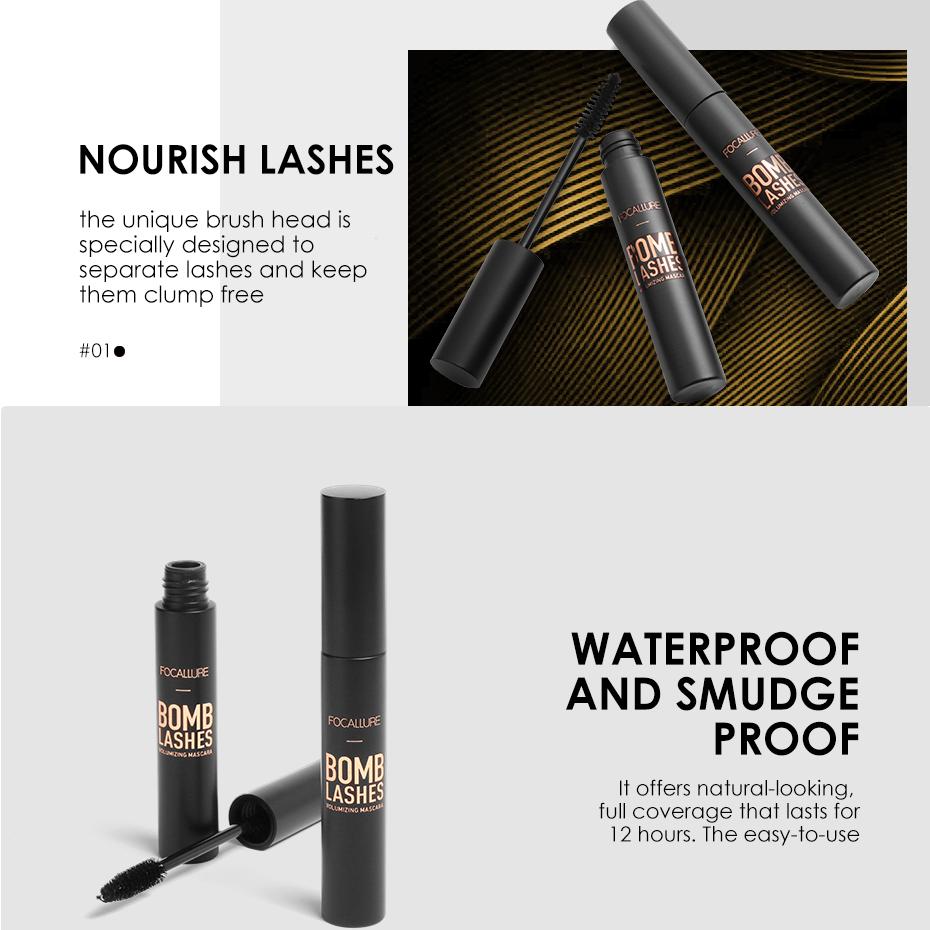 Focallure Professional 3D Black Mascara Volume Curling Makeup Waterproof Thick Lengthening Eyes Makeup Cosmetic