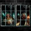 2-Piece Halloween Zombie Ghost Decor Bloody Window Scary Backdrop Outdoor Horror Hanging Cloth Spooky Party Supplies