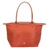 Longchamp Le Pliage X Series Серебристая металлическая молния с кнопкой-застежкой Сумка-тоут на плечо из переработанного полиамидного холста Женские сумки Коричневый 2605919404