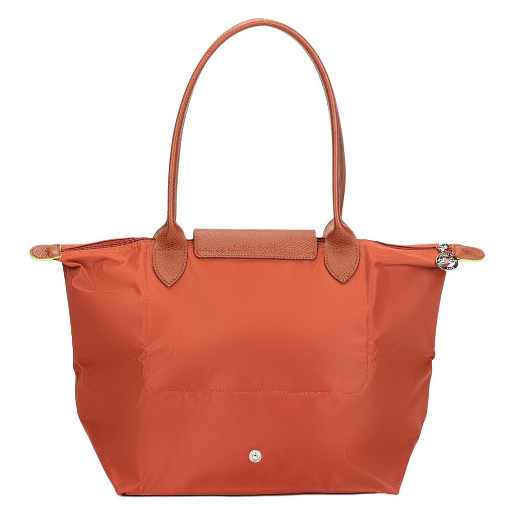 Longchamp Le Pliage X Series Серебристая металлическая молния с кнопкой-застежкой Сумка-тоут на плечо из переработанного полиамидного холста Женские сумки Коричневый 2605919404