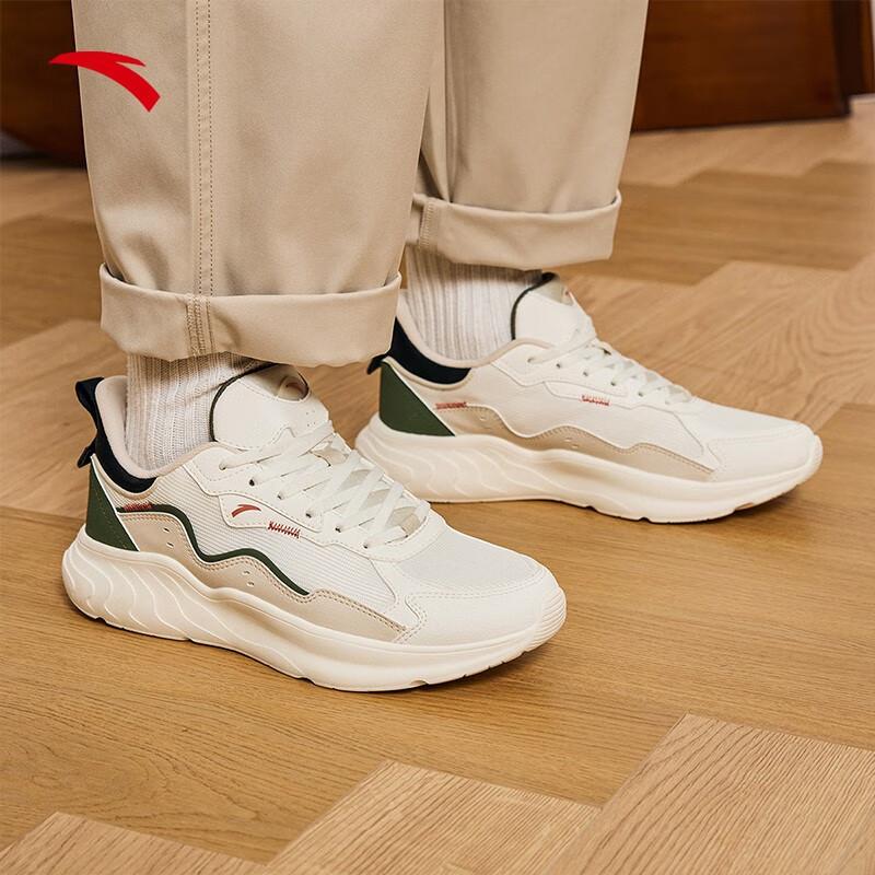 Anta Comfortable Versatile Trendy Non-Slip Low-Top Casual Shoes Men Sneakers Light-Green White 112338812-4