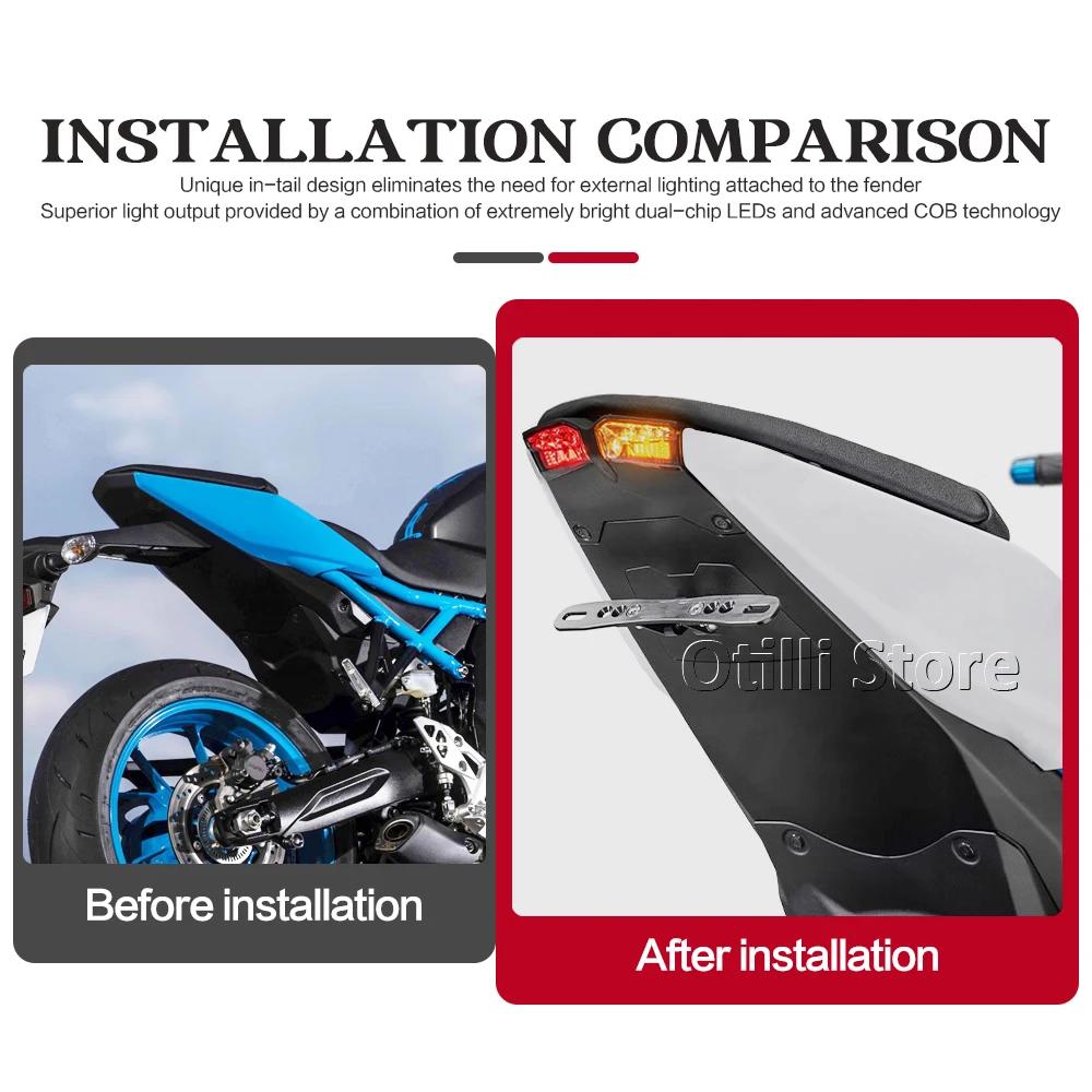 GSX8S GSX8R Держатель номерного знака для SUZUKI GSX-8S GSX-8R GSX 8R 8S 2024 Кронштейн крепления заднего крыла Светодиодный поворотник Стоп-сигнал Поворотник