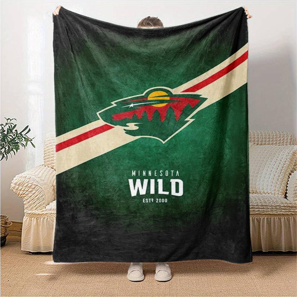 Minnesota Wild Print Flannel Blanket High Quality Warm Comfortable Cover for All Seasons Perfect for Gifts Home Decor
