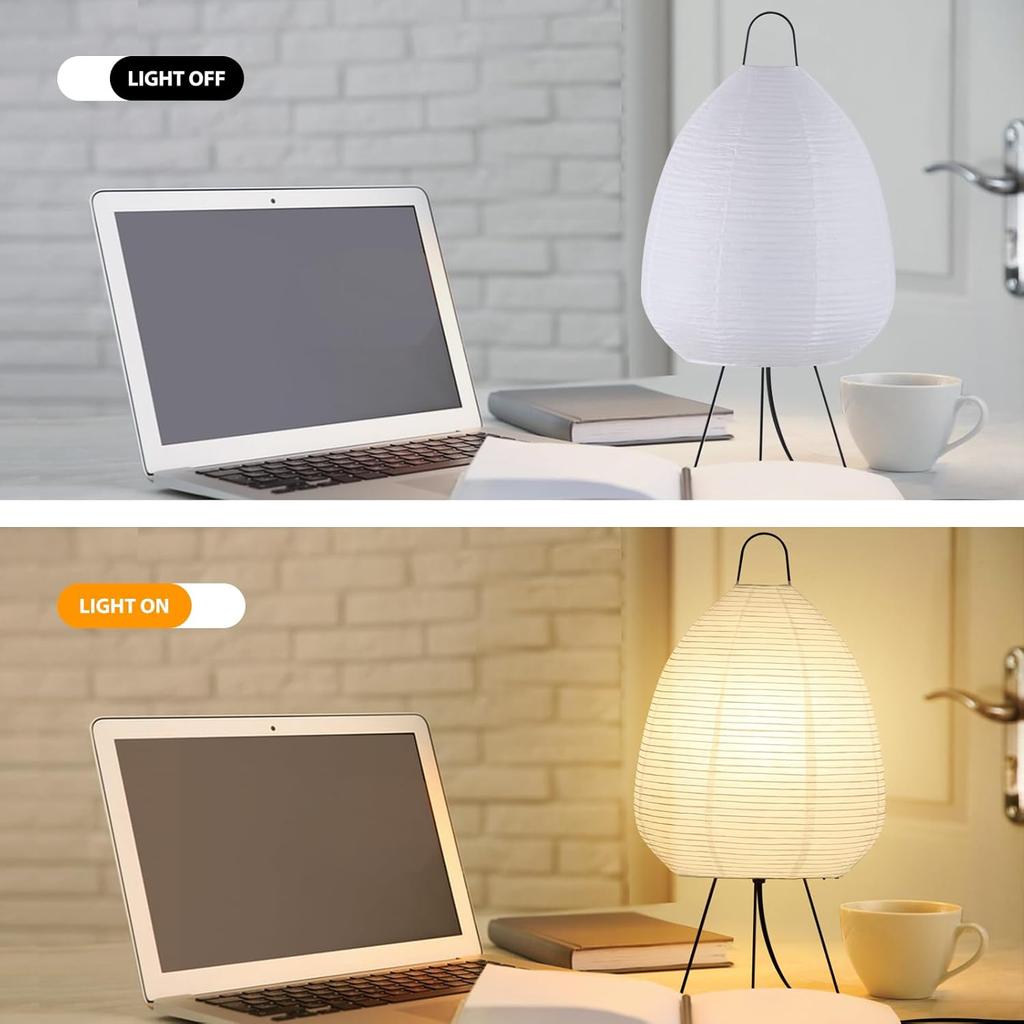 Table Paper Lamp, Paper Floor Lamp Style Design, Paper Lantern Lamp for Bedroom/Living Room/Office Soft Light, Noguchi Lamp for Establishing A Warm