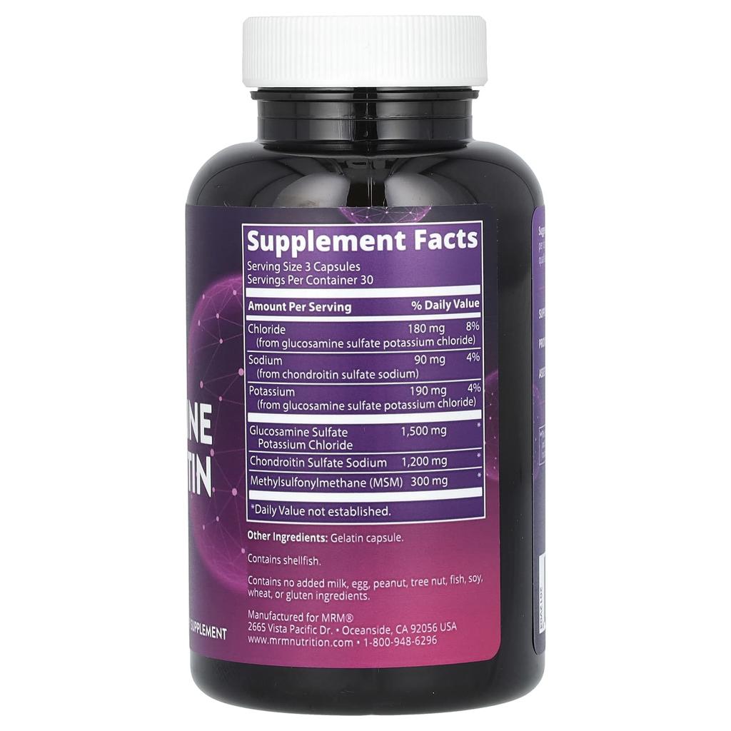 MRM Nutrition Glucosamine Chondroitin MSM, 90 Capsules