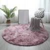 Модные высококачественные коврики для спальни, круглые ковры из искусственного меха, пушистые детские комнатные украшения для дома, популярные мохнатые ковры с градиентным цветом, 1 шт.