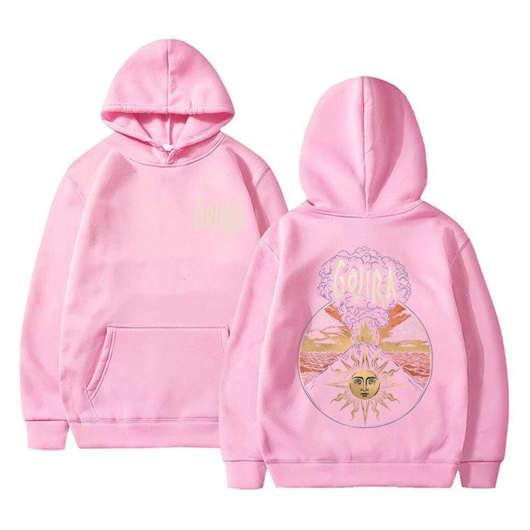 Музыкальный альбом французской метал-группы Gojira "Lava" включает в себя худи с принтом, свитшот и повседневный спортивный пуловер для улицы.