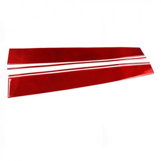 4Pcs Red Carbon Fiber Interior Dashboard Cover Trim Sticker For Tesla Model 3/Y