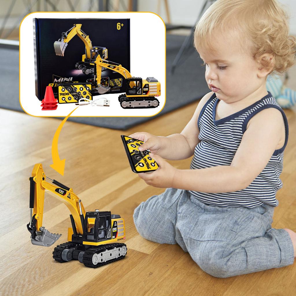 Electric Remote Control Excavator Simulation Alloy Engineering Vehicle Toy
