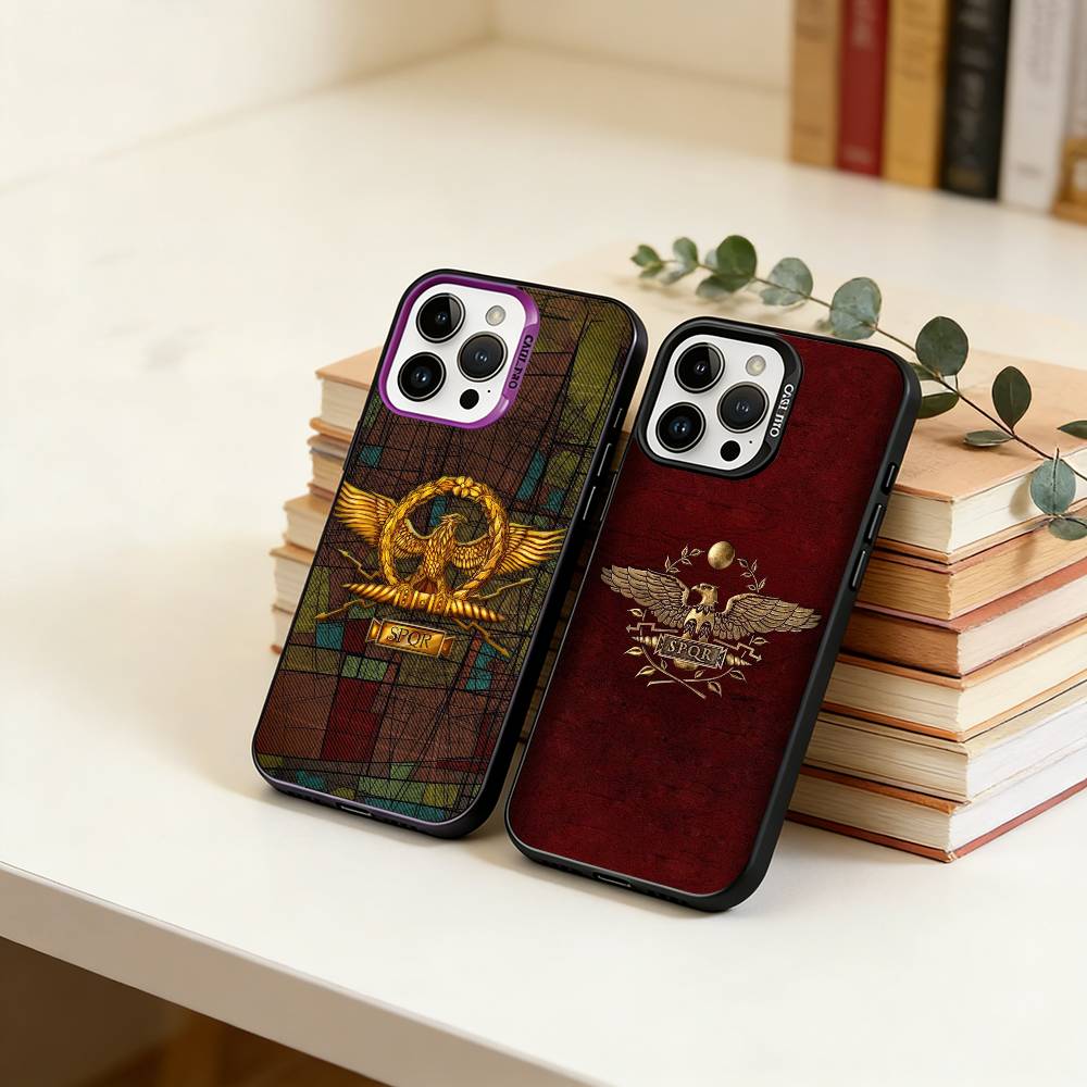 SPQR R-Roman Empire SPQR Phone Case For iPhone 17,16,15,14,13,12,11 Plus,Pro Max,XS,Colorful Silver Black Cover
