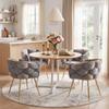 Luxurious, Modern Accent Chair, Vanity Chair with Metal Frame for Bedroom, Living Room, Dining Room, Set of 2