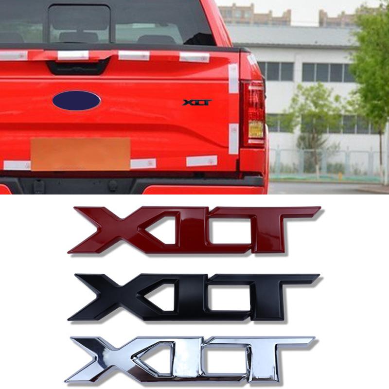 Car 3D Metal XLT Logo Letter Trunk Body Badge Emblem Decals Sticker For Ford F150 F-150 Ranger T6 XLT Decoration