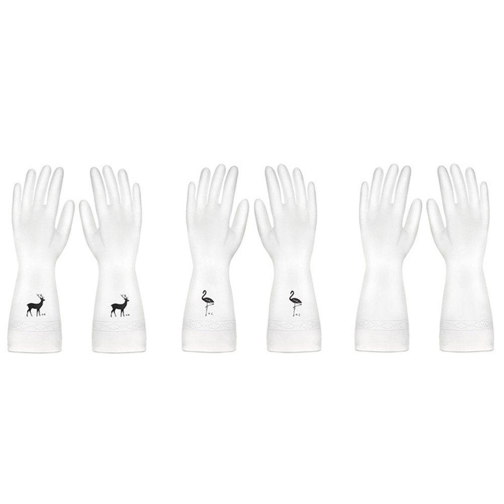 1Pair Waterproof PVC Dishwashing Gloves for Kitchen Cleaning Car Washing Window Cleaning Laundry Heavy Duty Anti Skid Household