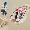 Summer Half-support White Shoes New Style Female Students' Height-enhancing Breathable Board Shoes Casual